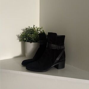 Via Spiga Black Suede Ankle Boots